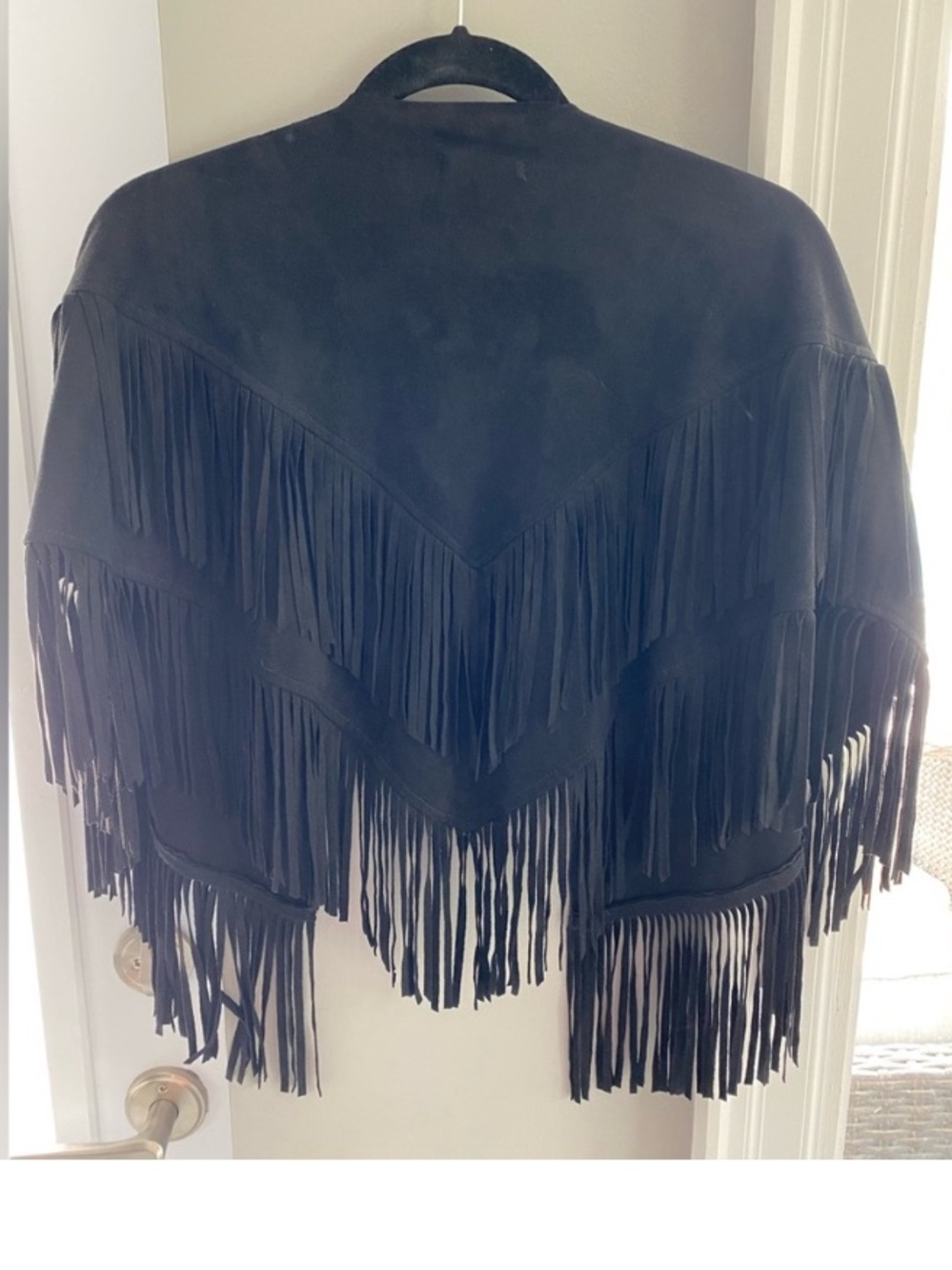 Topshop Black Fringe Cape